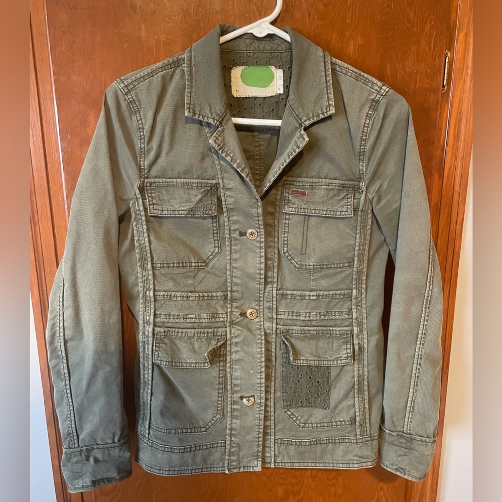 Anthroplogie army green utility jacket